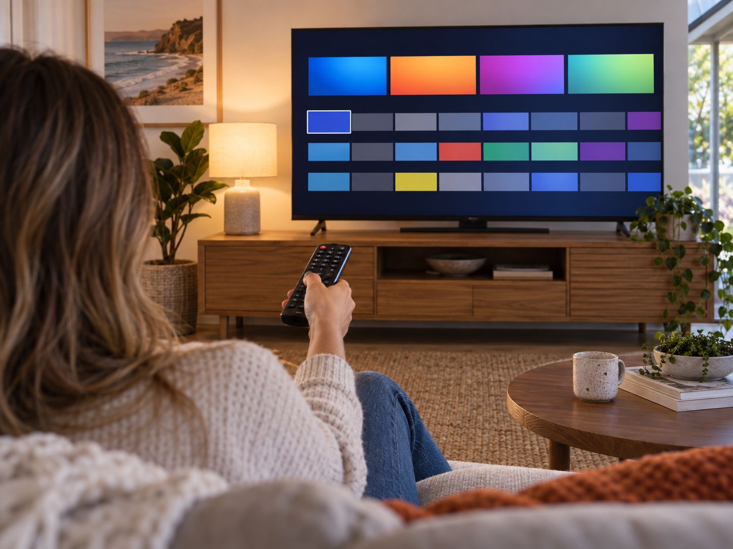 How IPTV works with a remote control and a generic television programme guide